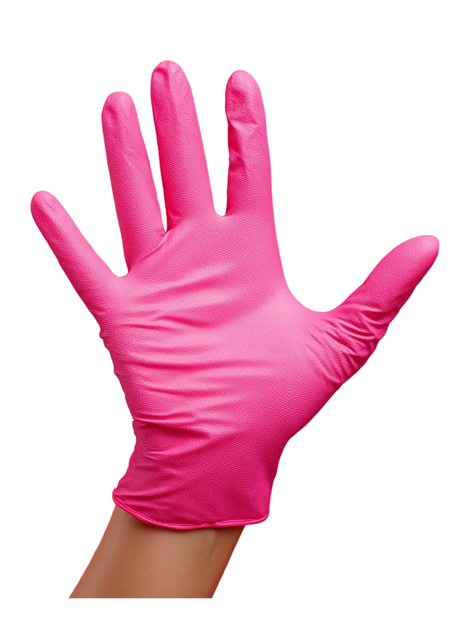 Nitrile Gloves - Pink - Medium